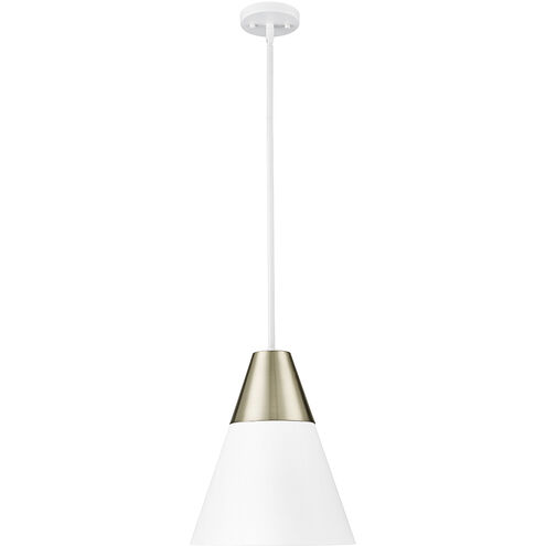 Annos 1 Light 12 inch Matte White/Modern Gold Indoor Pendant Ceiling Light
